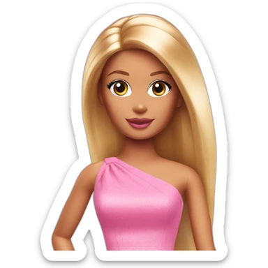 barbie doll pink dress sticker