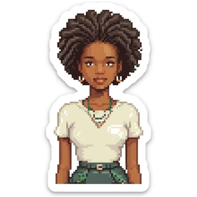 black woman with natural hair sticker