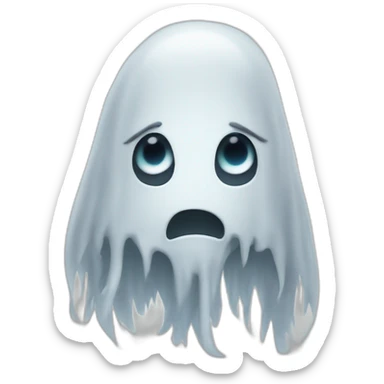 Ghost with long hair head twisted backwards sticker
