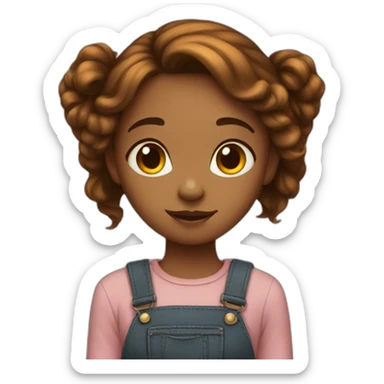 Girl brown hear  sticker