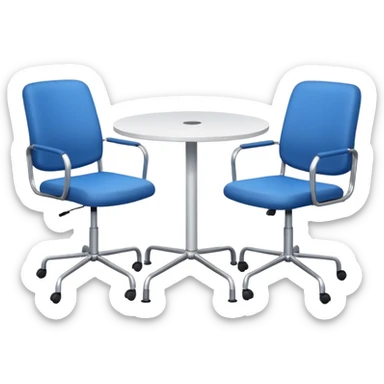 table and three office blue chairs sticker