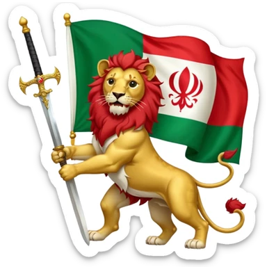 Iran flag with lion in the middle sticker