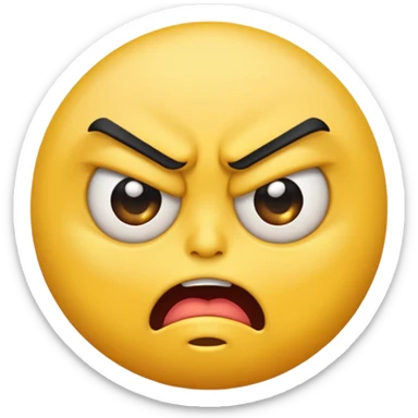 angry face emoji which is also rolling it's eyes sticker