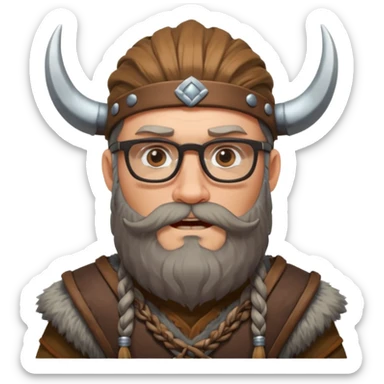 Glasses-Wearing wild viking sticker