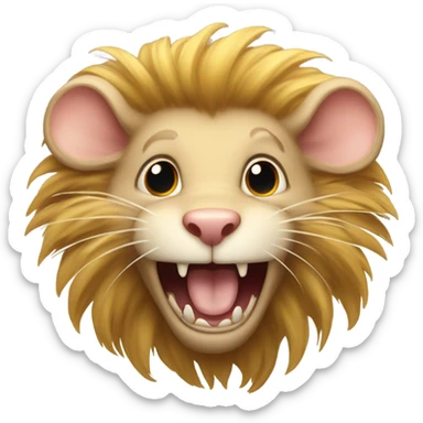 Tan rat with lion’s mane is evil laughing sticker