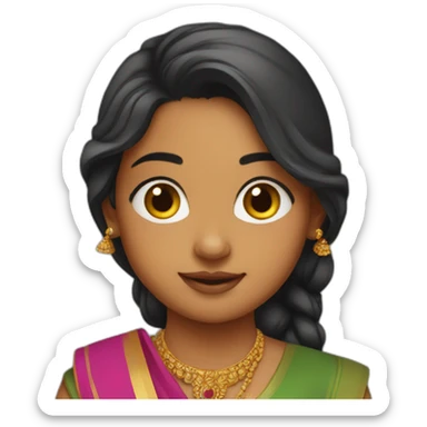 indian girl wearing a saree sticker