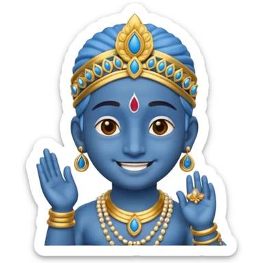 small emoji of god Krishna, which can used in  text massage  like we used other  sticker