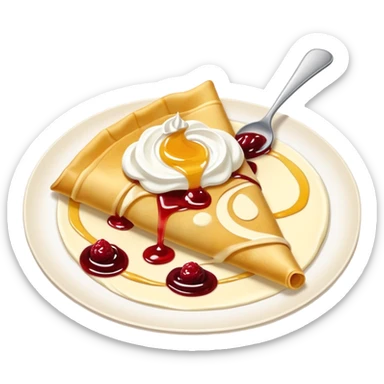 scandinavian crepes with jam and sour cream sticker