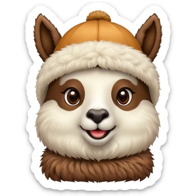 lama wearing an cap sticker