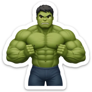 Hulk with flexing biceps sticker