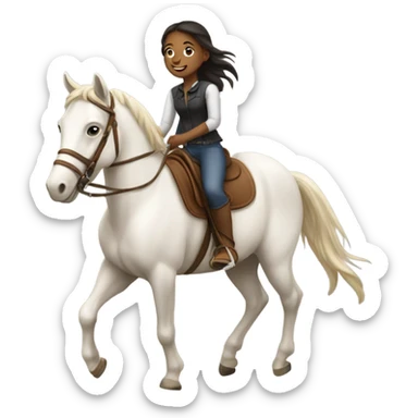 Girl riding horse sticker