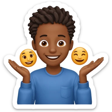 black boy with twists holding in his laugh with Fortnite as the background sticker