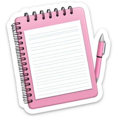 Faça emoji de um planner organizado no notebook rosa  sticker