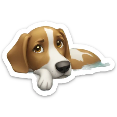 Dog in a pool sticker