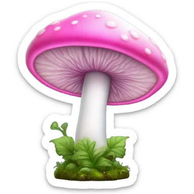 A pink fairy mushroom themed bong sticker