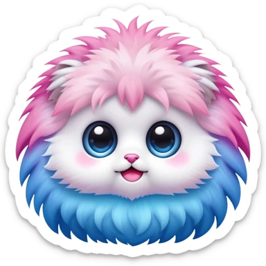 Cute cool kawaii pink-white-blue-gradient fakemon-digimon-creature sticker
