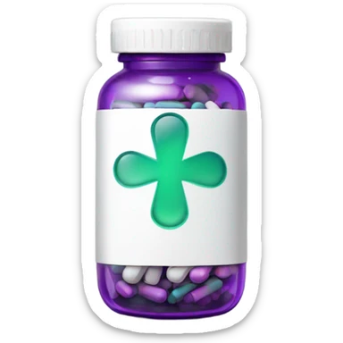 Pill bottle with "Rx" symbol sticker