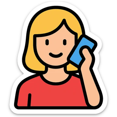 colored icon of a woman talking on the phone sticker