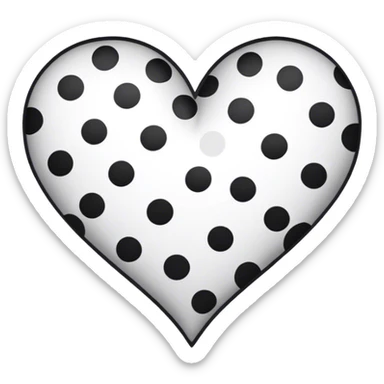 Black and white spotty heart sticker
