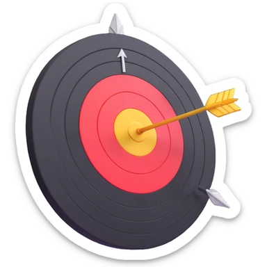 target with arrow in the center, 3D emoji style sticker