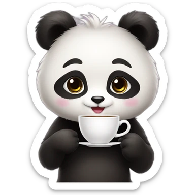 Cute Panda girl and cup of tea sticker