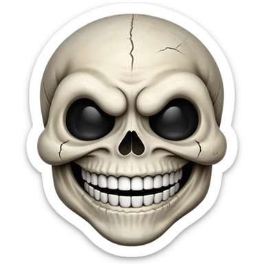 Brazilian troll face skull sticker