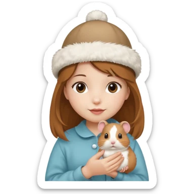 ponpon girl hamster sticker