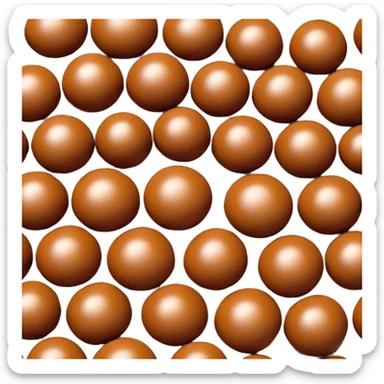 3D rendered chocolate Hong Kong egg puffs (鸡蛋仔) with distinctive spherical bubble texture, deep brown color, hyper-realistic bubbles, glossy candy-like finish, detailed texture sticker