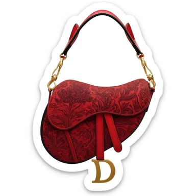red dior printed saddle bag sticker