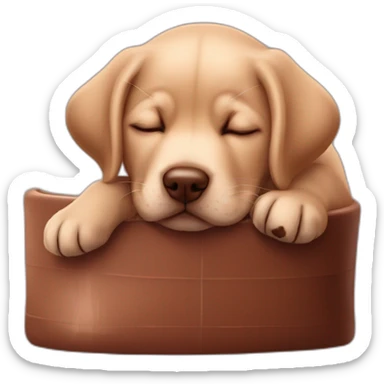 cute sleeping puppie chocolate labrador sticker