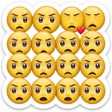 Emoji mix of rolling eyes and mad emoji  sticker