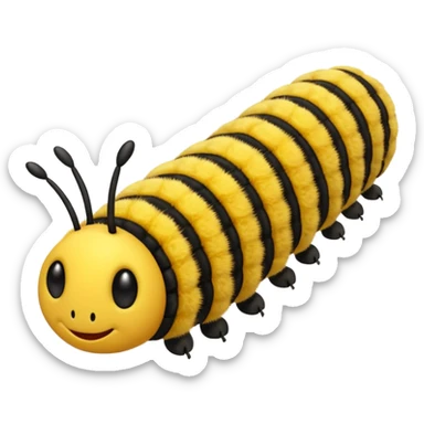 Caterpillar Yellow Insect sticker