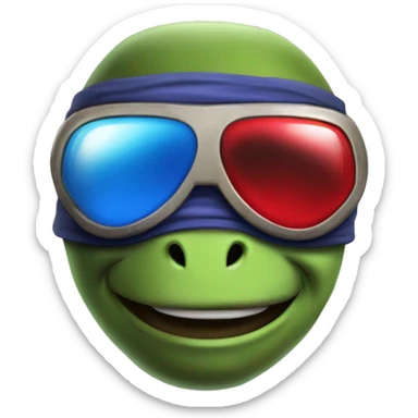 donnie the teenage mutant ninja turtcle with red and blue goggles sticker