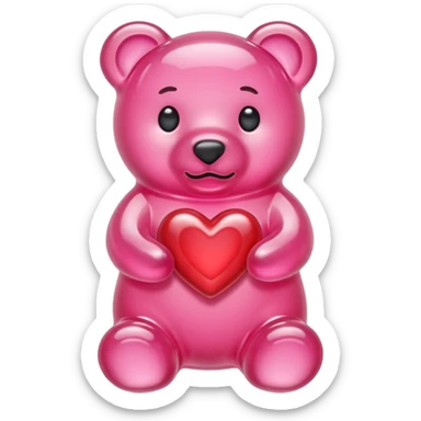 Gummy Beart Pink heart sticker