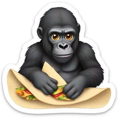Gorilla eating a burrito  sticker
