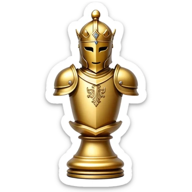 golden knight chess piece sticker