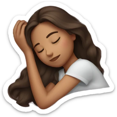 Brunette girl sleeping sticker