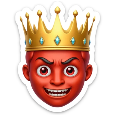 the crown is with the devil face sticker