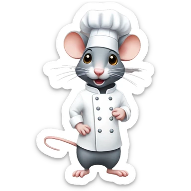 Rat with a chef hat ￼ sticker