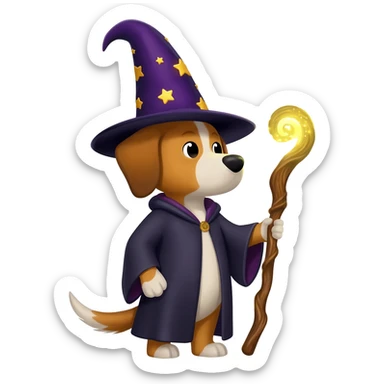 Dog wizard sticker