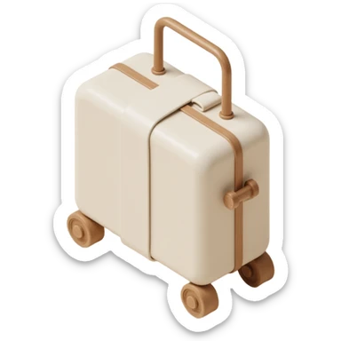 aesthetic ivory minimal suircase with wheels sticker