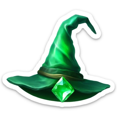 wizard's hat green gem sticker
