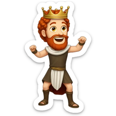 King David dancing red-haired biblical sticker