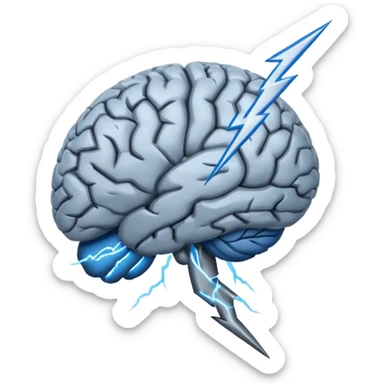 brain with lighting bolt sticker