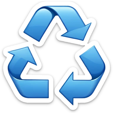 CIRCULO COM SETASSIMBOLO DE RECICLEAGEM REDONDO AZUL E UMA CRUZ NO MEIO sticker