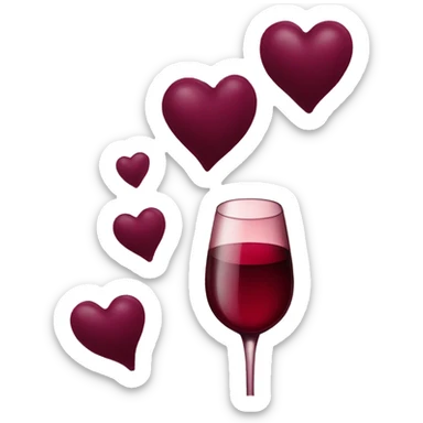 Wine color heart  sticker
