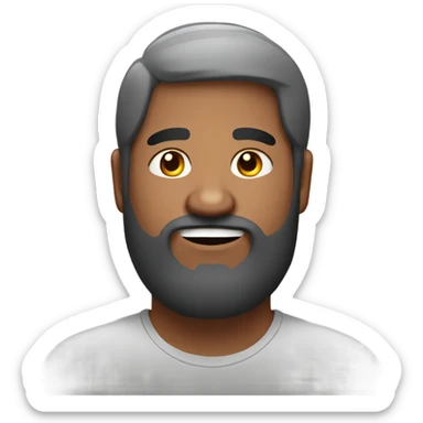 Overweight indian man black hair and beard sticker