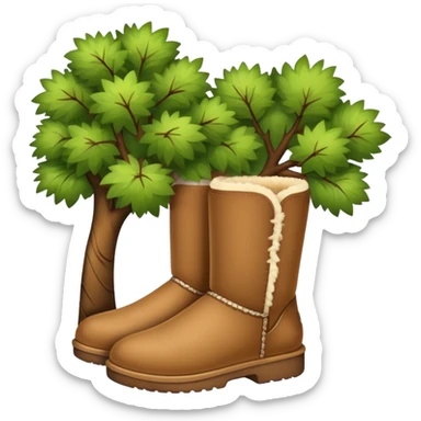 Tree wearing uggs  sticker