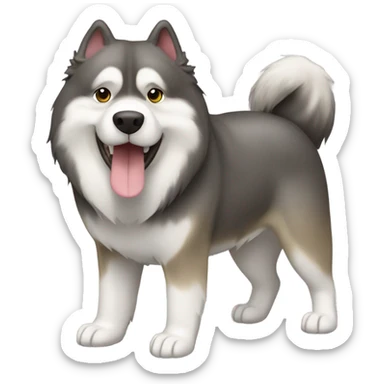 Dog alaskan malamute full-body agouti color happy sticker
