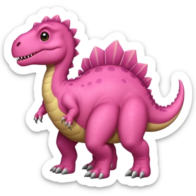 Crea un emoji de un dinosaurio de color rosa, que sea como este 🦖 sticker